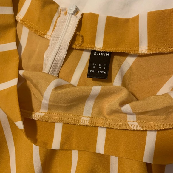 Two piece top and skirt set. SHEIN. Never worn. Mustard yellow and white. - Picture 3 of 3